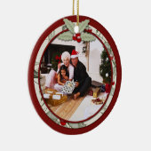 Holly Mistletoe Foto van ons Huis aan u | Keramisch Ornament (Rechts)