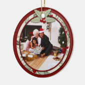 Holly Mistletoe Foto van ons Huis aan u | Keramisch Ornament (Links)