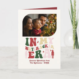 Holly & Mistletoe Fun Retro Christmas Photos Feestdagen Kaart