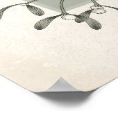 Holly Mistletoe Kerst Mandala Poster (Hoek)
