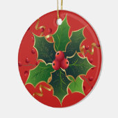 Holly Mistletoe kerstboomkeramiek Keramisch Ornament (Links)