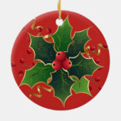 Holly Mistletoe kerstboomkeramiek Keramisch Ornament (Achterkant)