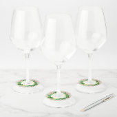 Holly mistletoe Kerstmis met groen beige rood Wijnglaslabel (Set)