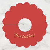 Holly mistletoe Kerstmis met groene rode kleuren Wijnglaslabel (Achterkant)