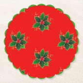 Holly Mistletoe Pattern Onderzetter (Voorkant)