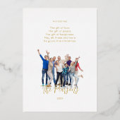 Holly Modern Elegant Collage 10 Photos Family Folie Feestdagenkaart (Achterkant)