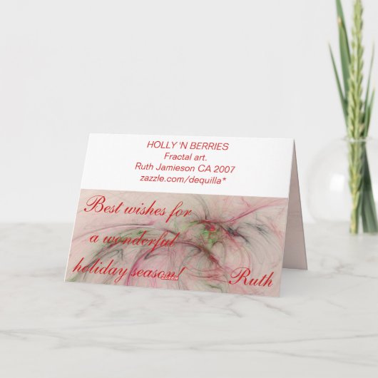 HOLLY 'N BERRIES FEESTDAGEN KAART (Achterkant)