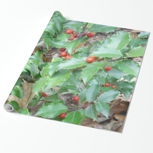 Holly-n-Berry wrapping Paper Cadeaupapier (Uitgerold)