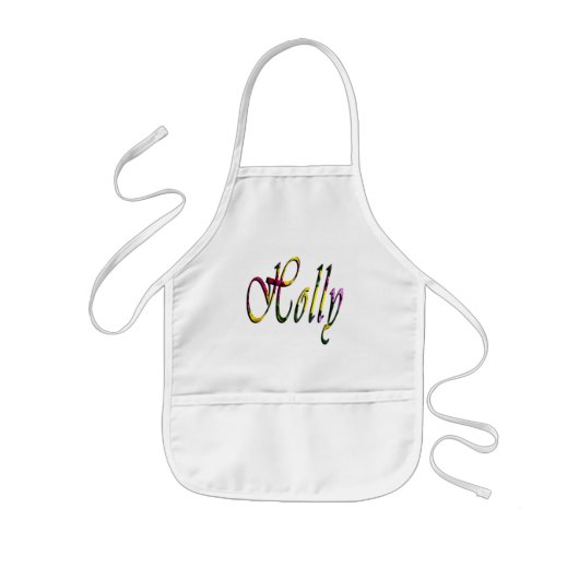 Holly, naam, Logo, artistieke Kindy Apron Kinder Schort (Voorkant)