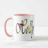 Holly, Naam, Logo, Roze Combo Koffie Mok (Links)