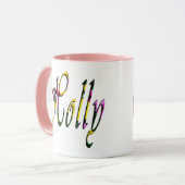 Holly, Naam, Logo, Roze Combo Koffie Mok (Voorkant links)