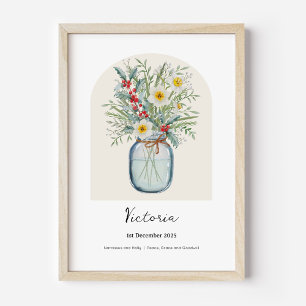 Holly Narcissus december geboortebloem Poster