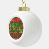 Holly on Christmas Plaid 3 Keramische Bal Ornament (Rechts)