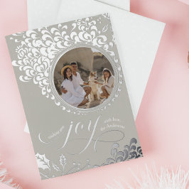 Holly One foto Respose Grey Christmas Joy Folie Feestdagenkaart