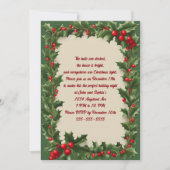 Holly op een groen kerstfeest kaart (Voorkant)