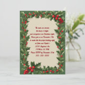 Holly op een groen kerstfeest kaart (Staand voorkant)