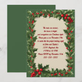 Holly op een groen kerstfeest kaart (Voorkant / Achterkant)