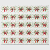 Holly op groene stenen cadeaupapier (Vlak)
