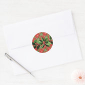 Holly op Kerstmis Plaid 1 Ronde Sticker (Envelop)