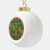 Holly op Kerstmis Plaid 4 Keramische Bal Ornament (Rechts)