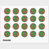 Holly op Kerstmis Plaid 4 Ronde Sticker (Vel)
