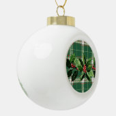 Holly op Kerstmis Plaid 5 Keramische Bal Ornament (Links)