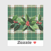 Holly op Kerstmis Plaid 5 Sticker (Vel)