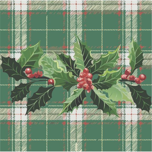 Holly op Kerstmis Plaid 5 Sticker (Voorkant)