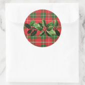 Holly op Kerstmis Plaid 6 Ronde Sticker (Tas)