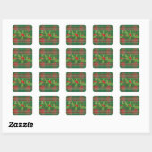 Holly op Kerstmis Plaid 7 Vierkante Sticker (Vel)