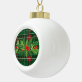 Holly op Kerstmis Plaid 8 Keramische Bal Ornament (Rechts)