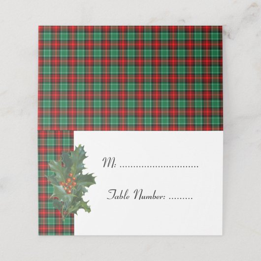 Holly op Red Green Play Holiday Table Kaarten Plaatskaartje (Buitenkant ongevouwen)