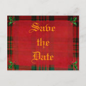 Holly op Red Plaid Aankondigingskaart (Voorkant)
