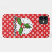 Holly op Red White Snowflakes Pattern - Merry Xmas Case-Mate iPhone Case (Achterkant (horizontaal))