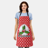 Holly op Red White Snowflakes Pattern - Merry Xmas Schort (Gedragen)