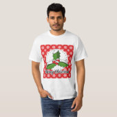 Holly op Red White Snowflakes Pattern - Merry Xmas T-shirt (Voorkant volledig)