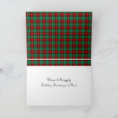 Holly op Rode Groene Kerstmis Plaid Aangepaste Kaa Feestdagen Kaart (Binnen)