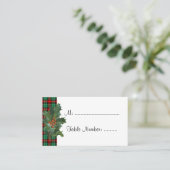 Holly op Rood Groen Plaid Aangepaste Tafel Kaarten Plaatskaartje (Staand voorkant)