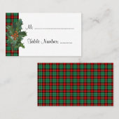 Holly op Rood Groen Plaid Aangepaste Tafel Kaarten Plaatskaartje (Voorkant / Achterkant)