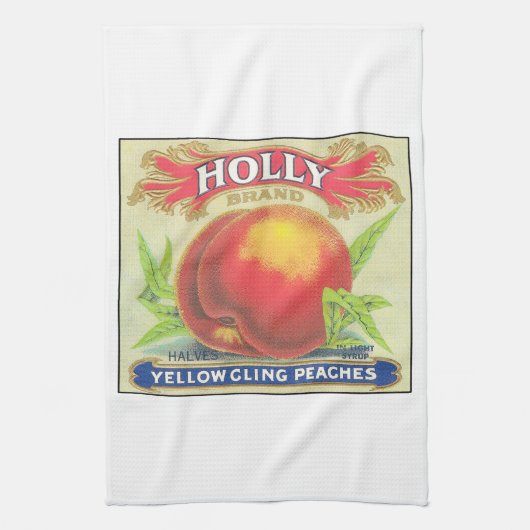 Holly Paches  Fruit Crate Label Theedoek (Verticaal)