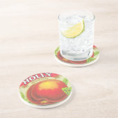 Holly Paches  Fruit Crate Label Zandsteen Onderzetter (Zijkant)