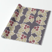 Holly Pattern Cadeaupapier (Uitgerold)