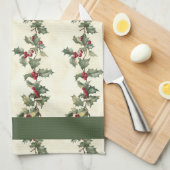 Holly Pattern Kerst Keuken Handdoek (Quarter Fold)