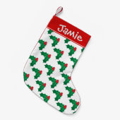 Holly Pattern Small Kerstmis, op maat Kleine Kerstsok (Voorkant (Hangend))