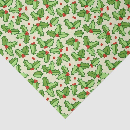 Holly Pattern Tissuepapier (Detail)
