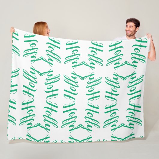 "Holly" Personalized Fleece Blanket Deken (In situ)