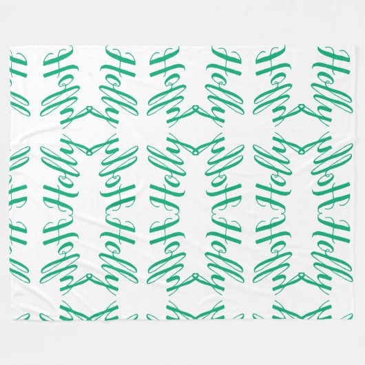 "Holly" Personalized Fleece Blanket Deken (Voorkant (Horizontaal))