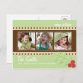 Holly Photo-Briefkaart Feestdagenkaart (Voorkant / Achterkant)