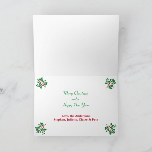 Holly Photo - Folded kerstkaart Feestdagen Kaart (Binnen)