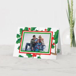 Holly Photo - Folded kerstkaart Feestdagen Kaart